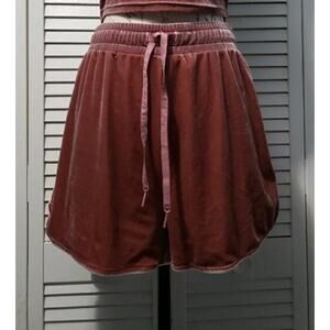 Buff Bunny Velvet Velour Shorts Women's Size Large Rose Brown Retro Jogging